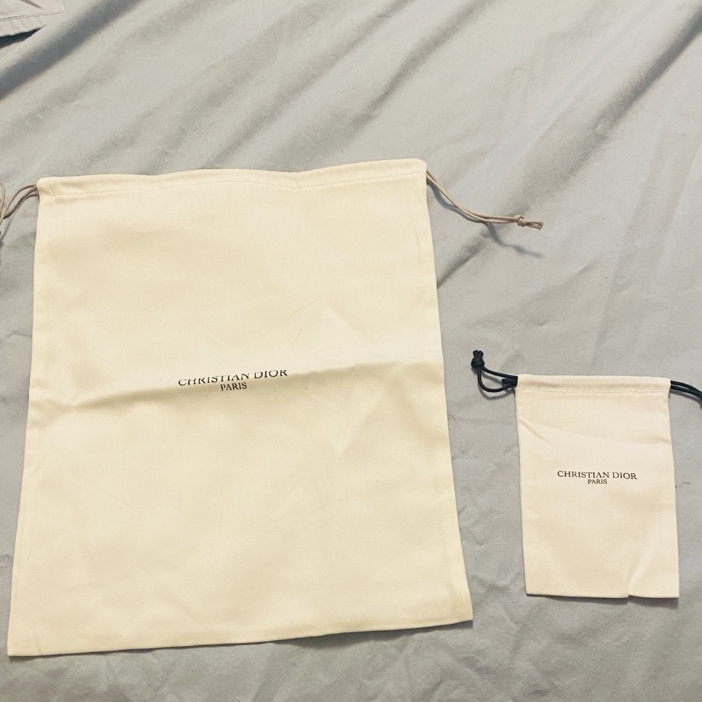 BN Christian Dior (1)  Shoe Dust Bag 9 x 11 & (1) Petite Smaller  Dust Bag 3 x 5